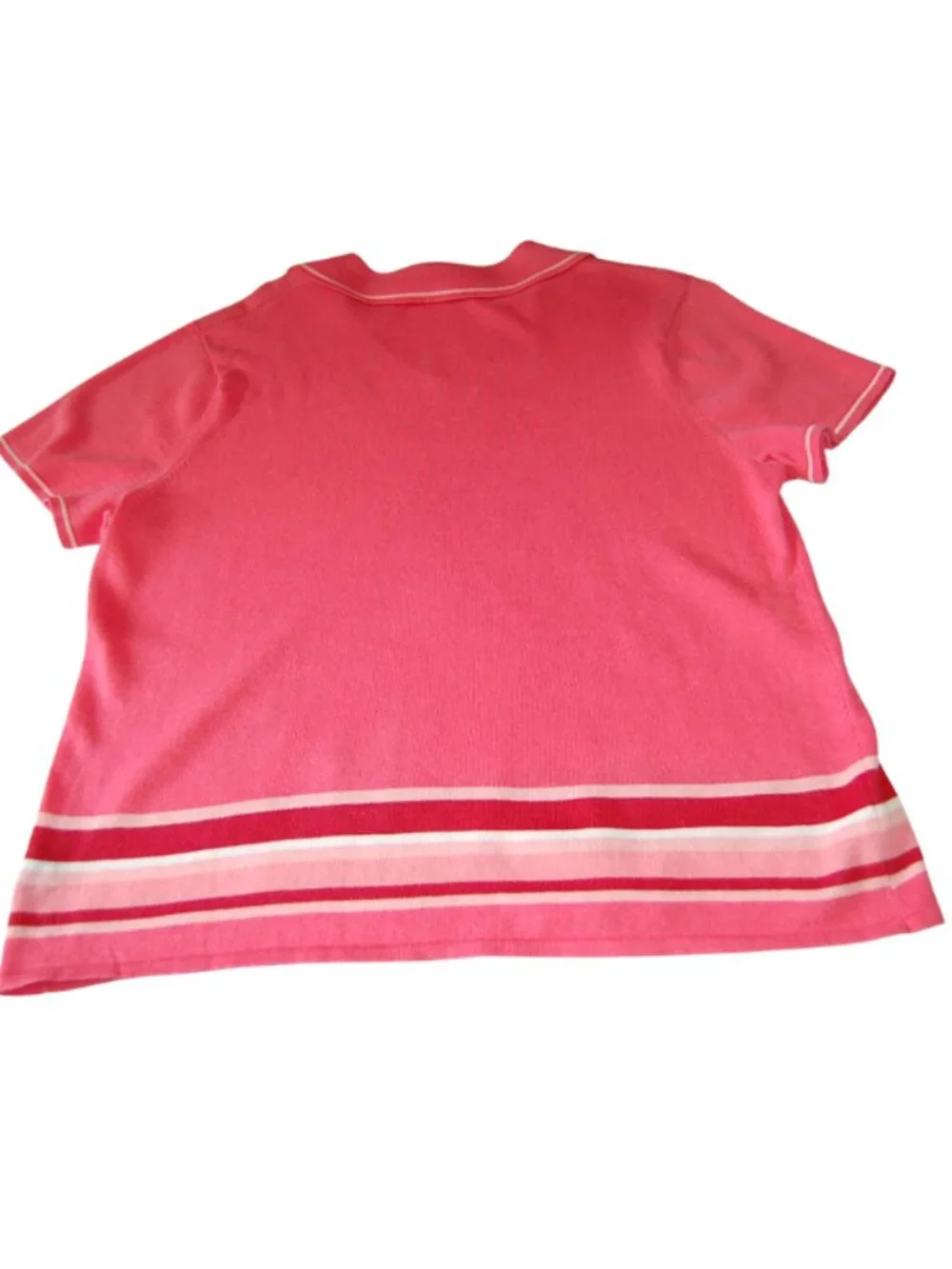 Norton McNaughton Women’s 2X Pink Tropical Floral Ramie Cotton Knit Cottagecore - Picture 6 of 12